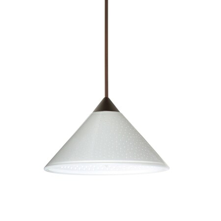Besa Lighting Kona Cord Pendant, White Starpoint, Bronze Finish, 1x50W Halogen 1XT-282453-BR